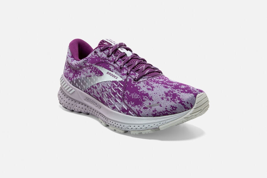 Brooks Israel Adrenaline GTS 21 Road Running Shoes Womens - Purple/Silver - KJM-056832